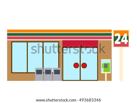 Illustration of convenience store Royalty-Free Stock Photo #493683346