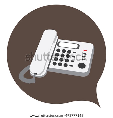 Isolated telephone on a brown sticker, Vector illustration