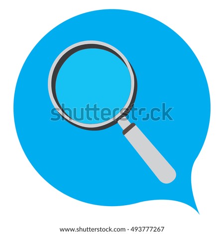Isolated magnifying glass on a blue background, Vector illustration