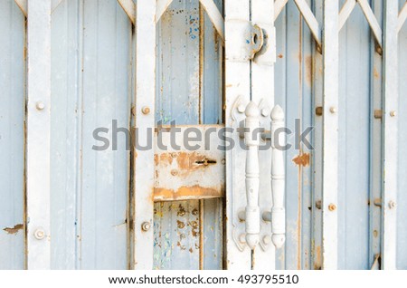 old door steel close up