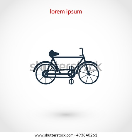 bicycle vector icon, flat design best vector icon