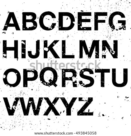 Vector Grunge Alphabet Set.