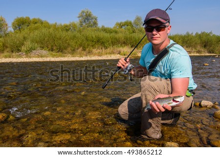 Young man fishing