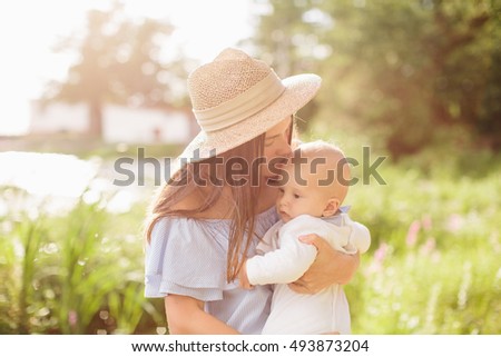 Young mother with newborn baby