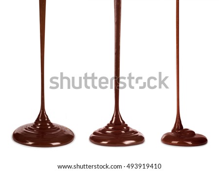 set of hot chocolate streams isolated on white  Royalty-Free Stock Photo #493919410