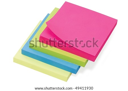index color paper stick on white  isolated