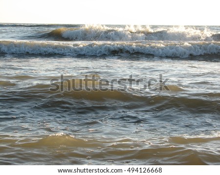 beautiful Big wave at Black Sand Beach - Black Sea, Georgia, Poti