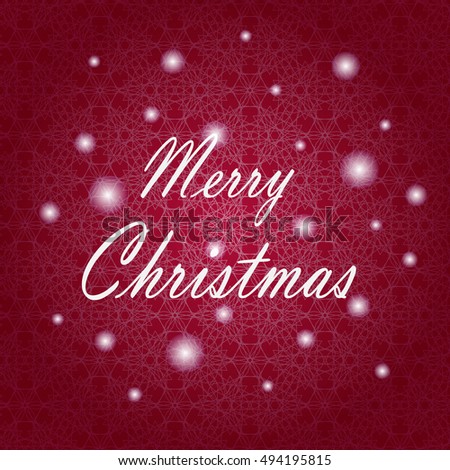 Merry Christmas Lettering Design. Vector winter typographic card.  Holiday background.