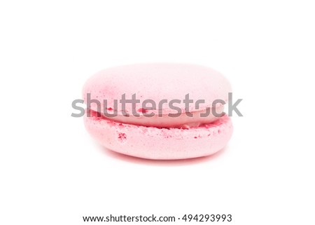 Colorful macarons isolated on white background