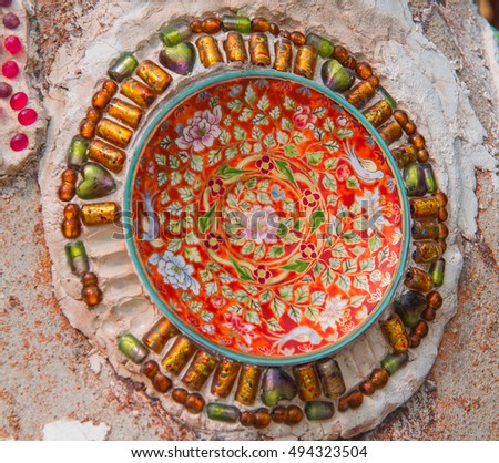 Beautiful street art Colorful solve turnovers Mosaic Tiles Background.
( They are public domain or treasure of Buddhism, no restrict in copy or use ) Built with donations No property for rent.
