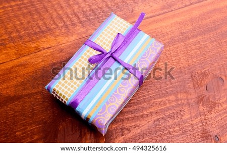 gift boxes on wooden background