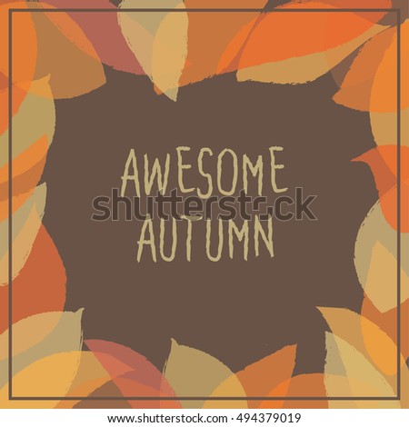 .Vector autumn frame with leaves. Design template for banners, cards, flayers, web design, etc