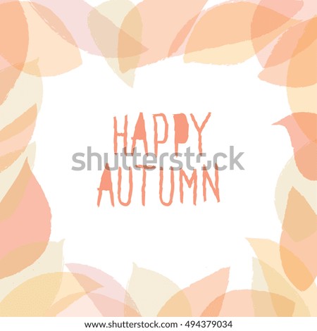 .Autumn design template.Vector frame with leaves silhouette.