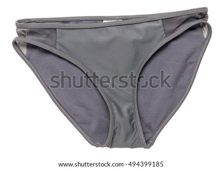 Gray women's panties underwear on white