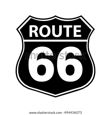 Route 66 Sign black