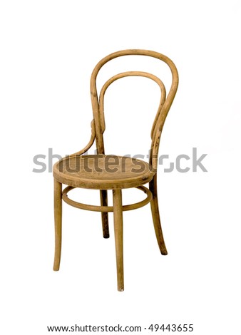 old wooden chair isolated on a white background Royalty-Free Stock Photo #49443655