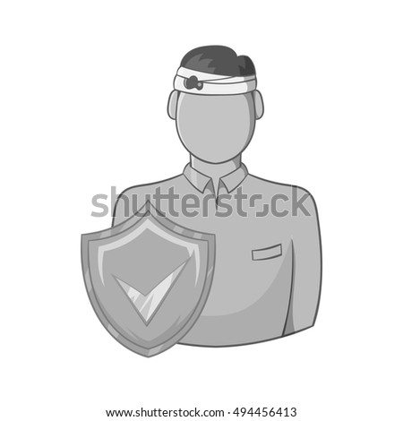 Accident insurance icon in black monochrome style on a white background  illustration