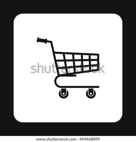 Shopping cart icon in simple style on a white background  illustration