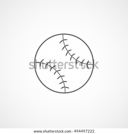 Baseball Line Icon On White Background