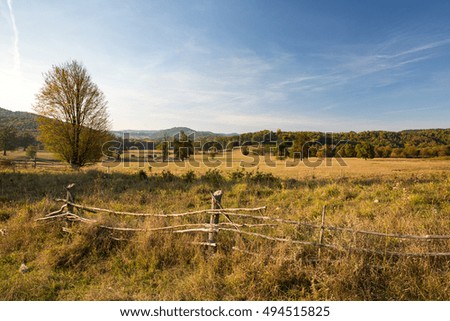 Countryside autumn landscape in Eastern Europe.