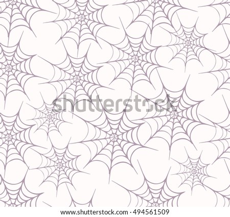 Halloween seamless background with web spider, grey. Seamless pattern. Halloween invitation. Happy Halloween Poster.