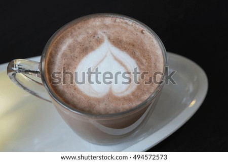 Hot chocolate in cafe