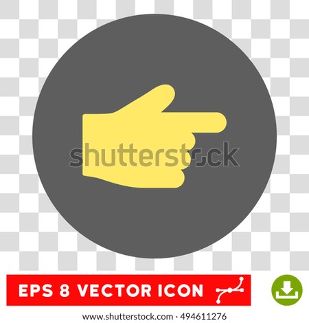 Index Finger round icon. Vector EPS illustration style is flat iconic bicolor symbol, yellow and silver colors, transparent background.