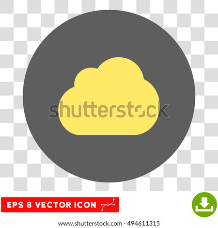 Cloud round icon. Vector EPS illustration style is flat iconic bicolor symbol, yellow and silver colors, transparent background.