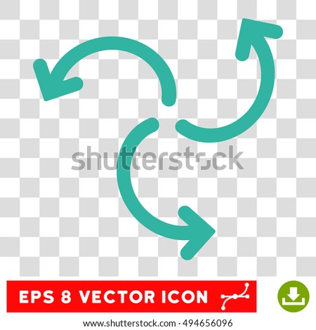 Turbine Rotation round icon. Vector EPS illustration style is flat iconic symbol, cyan color, transparent background.