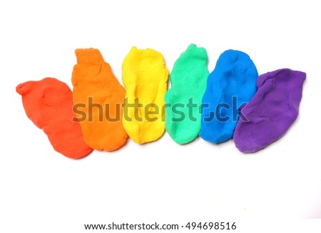 Colorful clay. Rainbow