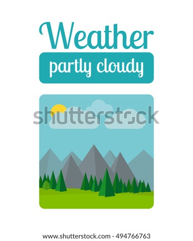 Weather illustration in flat style vector. Partly cloudy