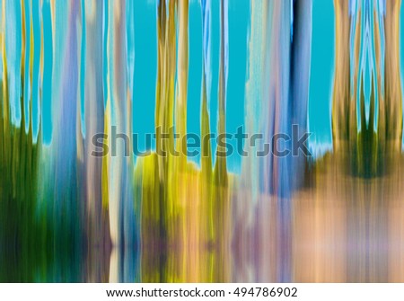 Abstract Moving Trees Background Scuba Blue and Tangerine Colors