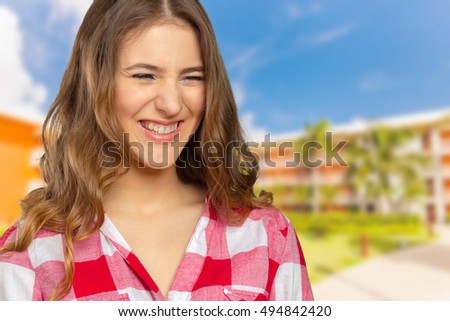 Young happy woman portrait
