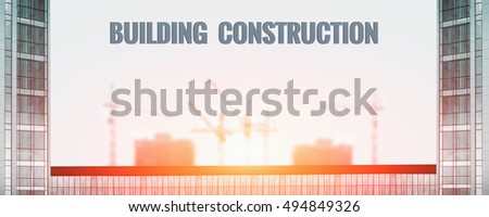 Building under Construction site. Panorama