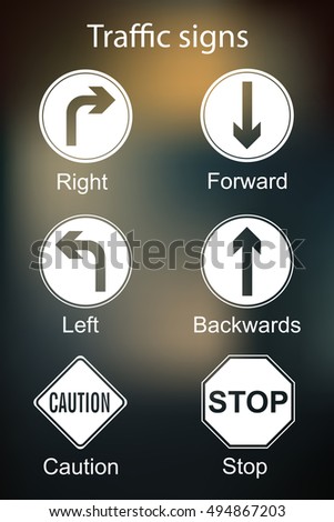 colorful traffic signs vector 