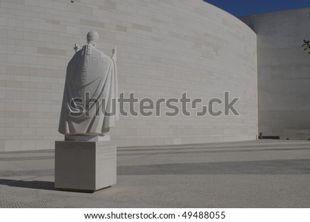 Statue of the pope in the Sanctuary of Fatima