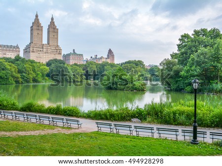 Cloudy day in Central Park, New York