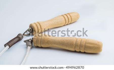 Isolated old jump rope on white background