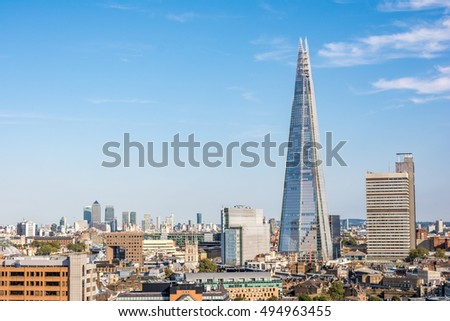 The Shard and London skyline Royalty-Free Stock Photo #494963455