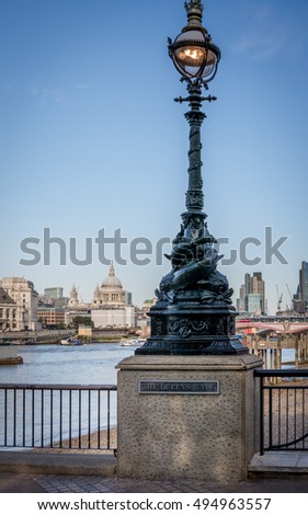 Street light and St Pauls Cathedral