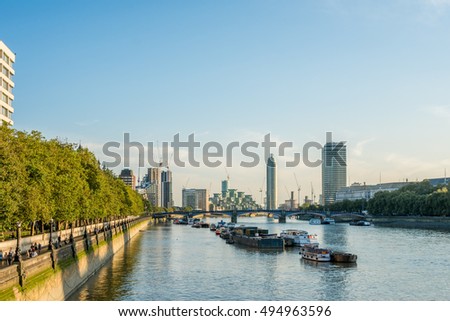 London on the Thames at Golden Hour