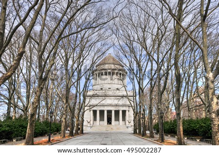 Grant's Tomb, the informal name for the General Grant National Memorial, the final resting place of Ulysses S. Grant, the 18th President of the United States, and his wife, Julia Dent Grant in NYC. Royalty-Free Stock Photo #495002287