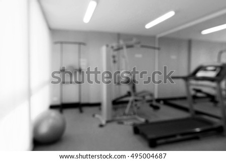 Abstract blur Fitness center and gym background.