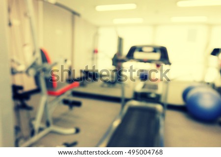 Abstract blur Fitness center and gym background.