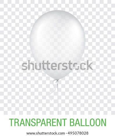 Transparent vector balloon, isolated on background. Realistic balloon illustration for party, celebration, festival, birthday or branding design decoration.