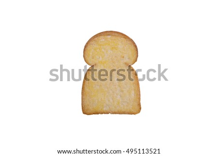 Slice of white bread isolated on white