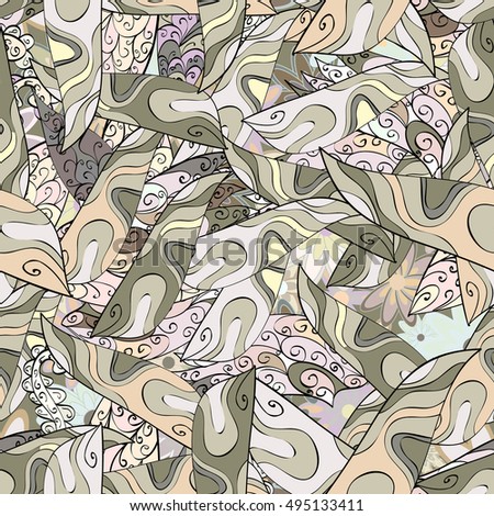 Abstract seamless pattern with elements of leaves. It forms a beautiful soft mesh texture in the form of diamonds. Black and white.