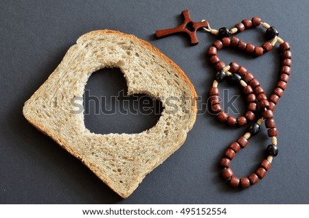 Rosary and bread