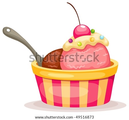 illustration of isolated  an ice cream on white background