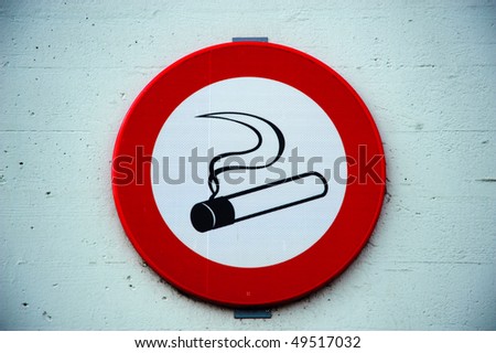 Red with white sign for no smoking allowed